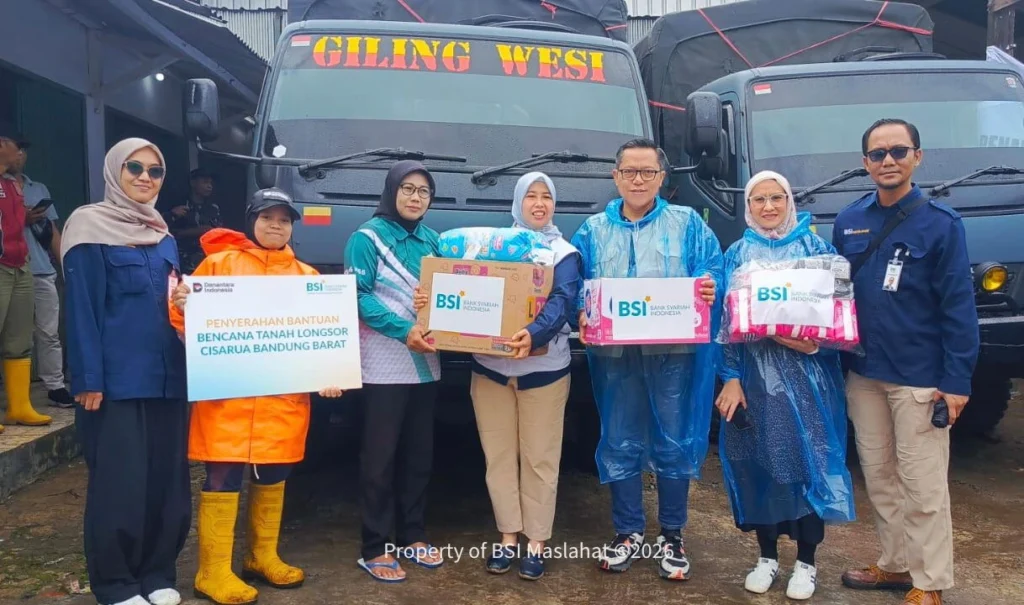 BSI Maslahat bersama BSI Region VI Bandung Respon Cepat Bencana Longsor Cisarua Kabupaten Bandung Barat