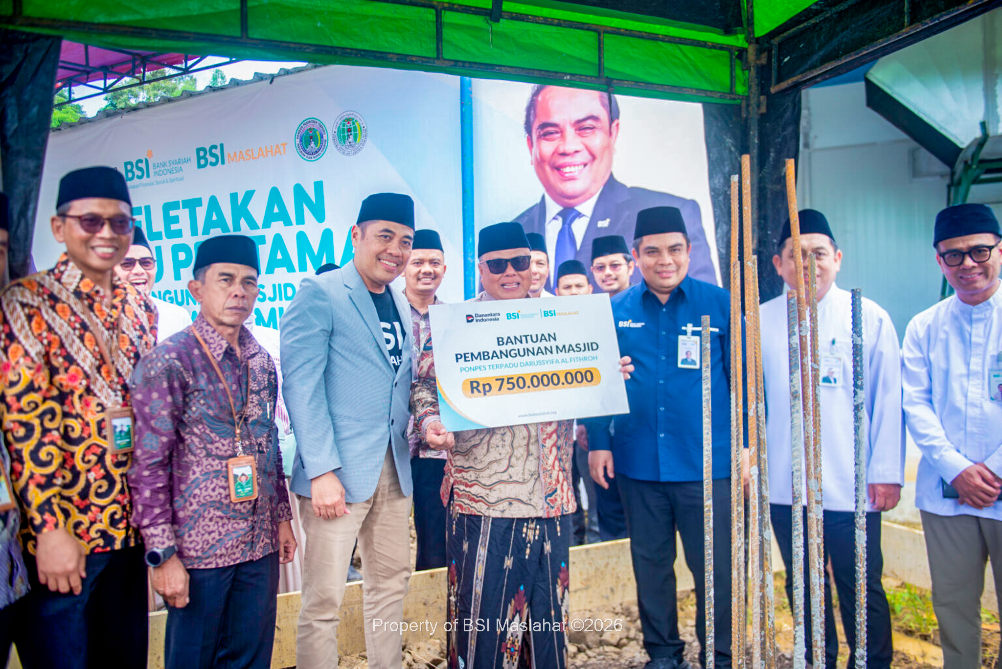 BSI Maslahat dan BSI Dukung Pembangunan Masjid Pondok Pesantren Terpadu Darussyifa Al-Fithroh Yaspida Sukabumi